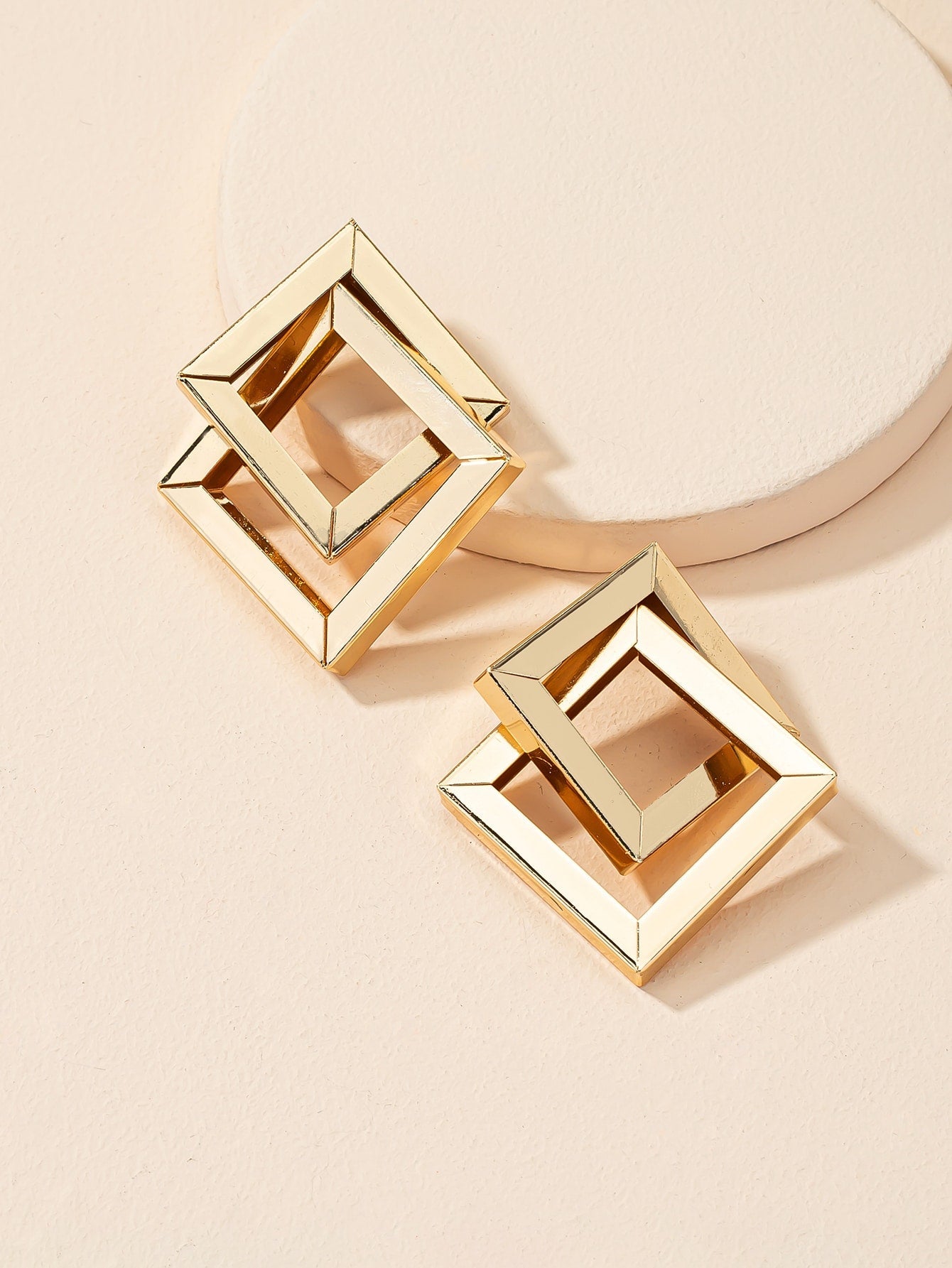 Shein - Geometric Design Stud Earrings