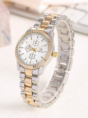 Shein - 1pc Minimalist Quartz Watch & 4pcs Bracelet & 1pc Strap Link Removal Tool
