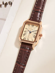 Shein - Vintage Water Resistant Polygon Pointer Quartz Watch