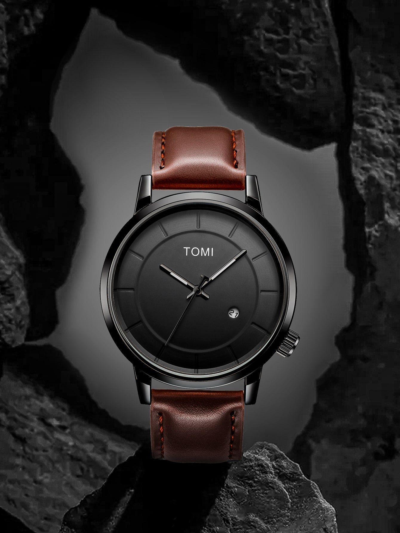Shein - 1pc Men Water Resistant Quartz Watch