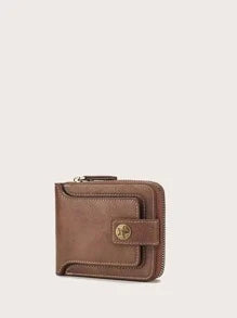 Shein - Button Decor Zipper Around Small Wallet Credit Card Small Purse Bi-Fold Small Pouch Men Women Wallet