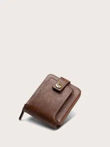 Shein - Button Decor Zipper Around Small Wallet Credit Card Small Purse Bi-Fold Small Pouch Men Women Wallet