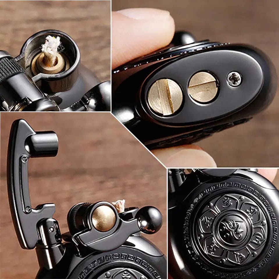 Timeline Vintage Lighter, Pressure Relief Lighter, Aigrette Classic Trench Lighter, Wheel Ignition Kerosene Lighter, Creative Rolling Tray Outdoor Windproof Lighter, Antique Soft Flame Lighter, Reusable Windproof Trench Lighter, Lift Arm Flame Lighters