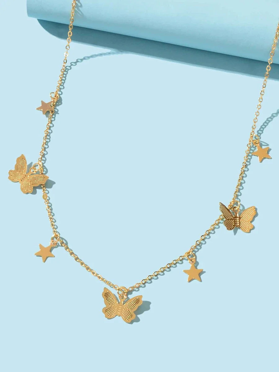 Shein Butterfly and star pendant chain