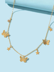 Shein Butterfly and star pendant chain