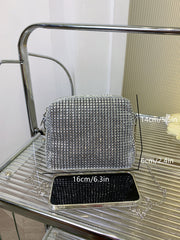 Shein - Glamorous, Elegant, Exquisite, Quiet Luxury Glitter Bling, Sequin, Luxury, Shiny Mini Rhinestone Decor Chain Square Bag