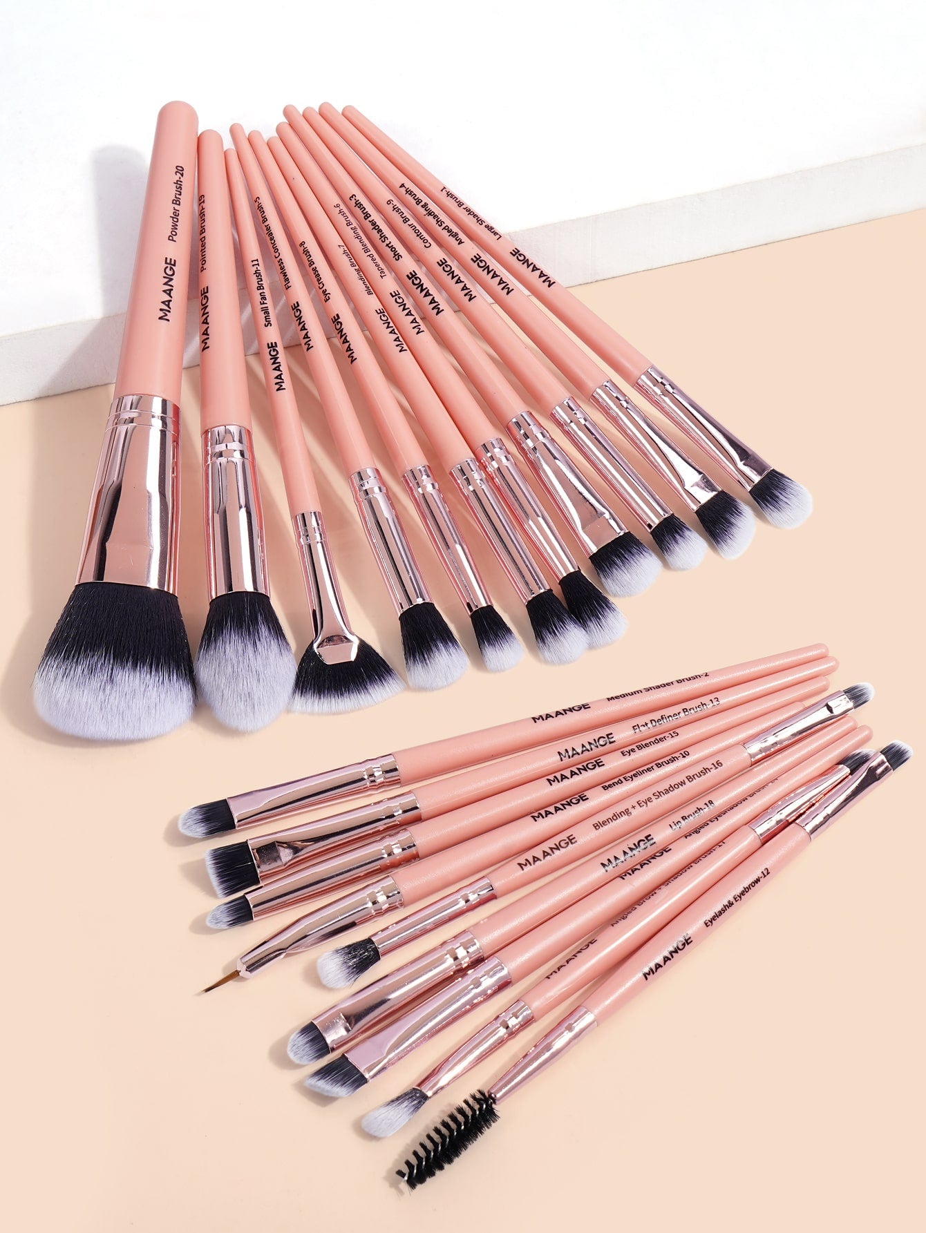 Shein - MAANGE 20pcs Professional Makeup Brush Set,Makeup Tools With Soft Brush Hair For Easy Carrying,Foundation Brush,Eye Shadow Brush,Eyebrow Brush,Concealer Brush,Contour Brush,Brush Set For Travel