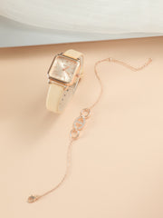 Shein - 1pc Minimalist Quartz Watch & 1pc Bracelet