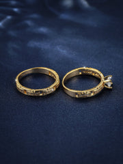 Shein - 2Pcs Rhinestone Decor Ring