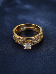 Shein - 2Pcs Rhinestone Decor Ring