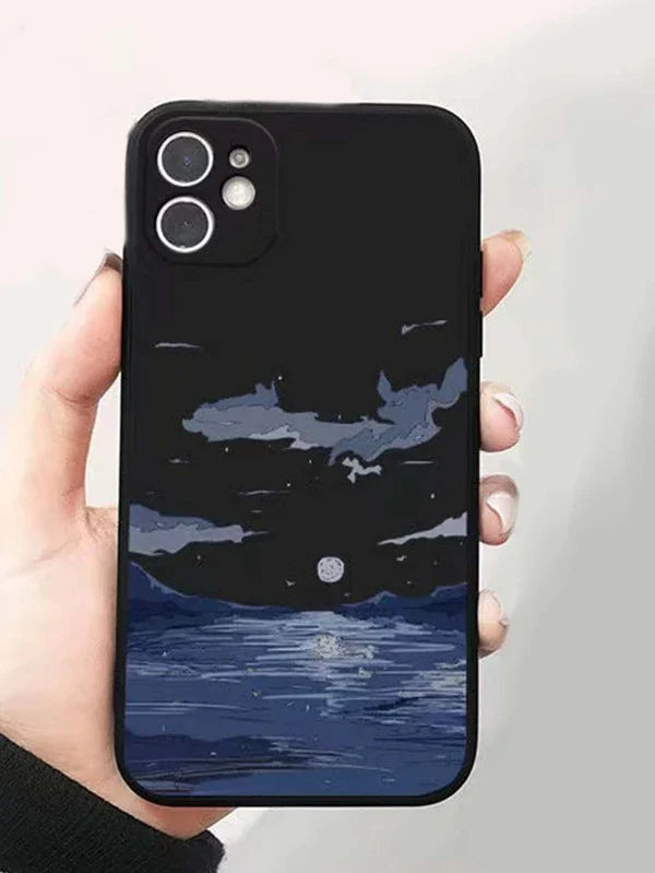 Shein - Mobile Phone Covers For A Pair, Landscape Print, 2 Pieces- Multicolor