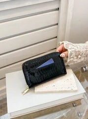 Shein - Crocodile Embossed Zipper Around Long Wallet