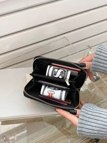 Shein - Crocodile Embossed Zipper Around Long Wallet