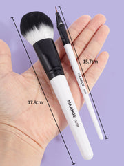 Shein - MAANGE 18pcs Professional Makeup Brush Set,Makeup Tools With Soft Fiber For Easy Carrying,Foundation Brush,Eye Shadow Brush,Smudge Brush,Eyebrow Brush,Brush Set For Travel