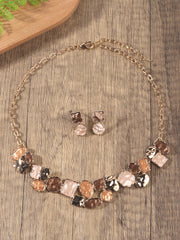 Shein - 3Pcs Square & Irregular Round Decor Jewelry Set