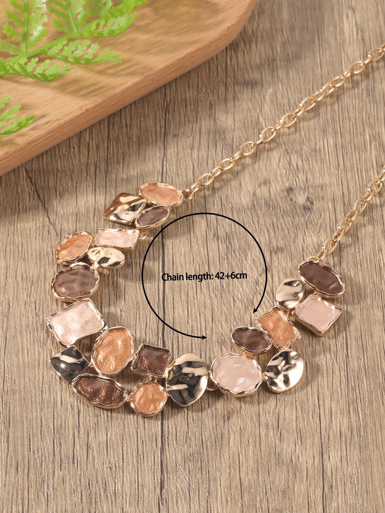 Shein - 3Pcs Square & Irregular Round Decor Jewelry Set
