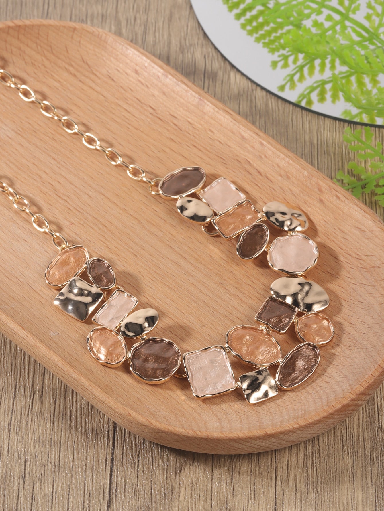 Shein - 3Pcs Square & Irregular Round Decor Jewelry Set