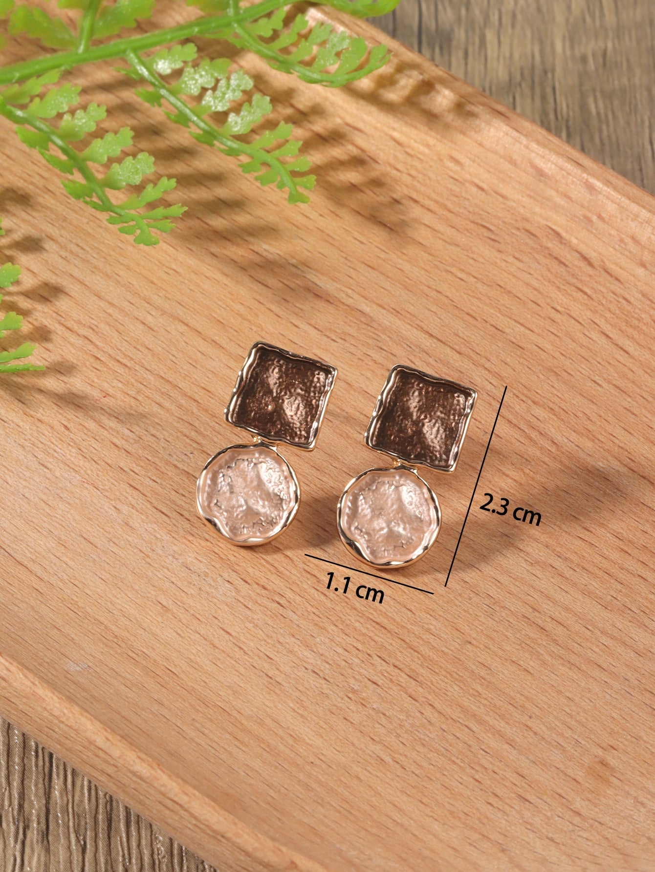 Shein - 3Pcs Square & Irregular Round Decor Jewelry Set