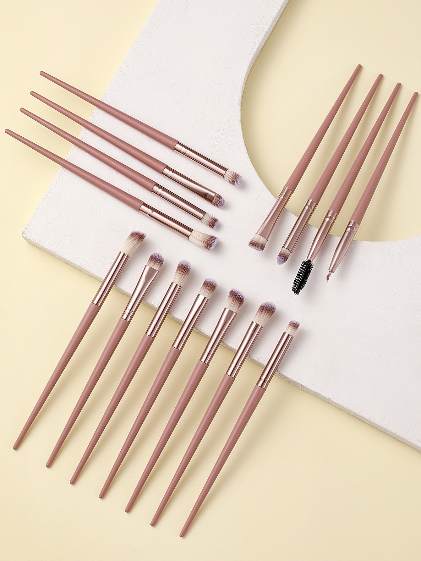 Shein - 15pcs makeup brush sets Premium Synthetic hair Eyeshadow Blending brush sets cosmetics tools for face and eyes