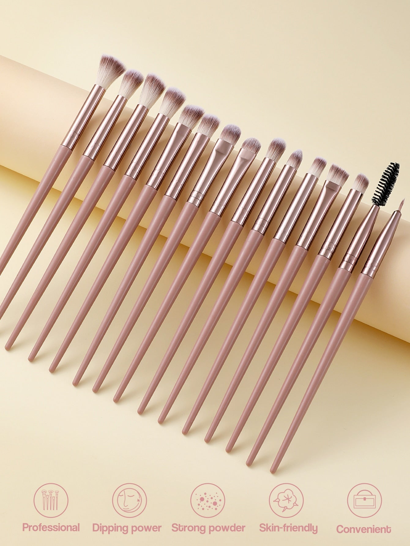 Shein - 15pcs makeup brush sets Premium Synthetic hair Eyeshadow Blending brush sets cosmetics tools for face and eyes