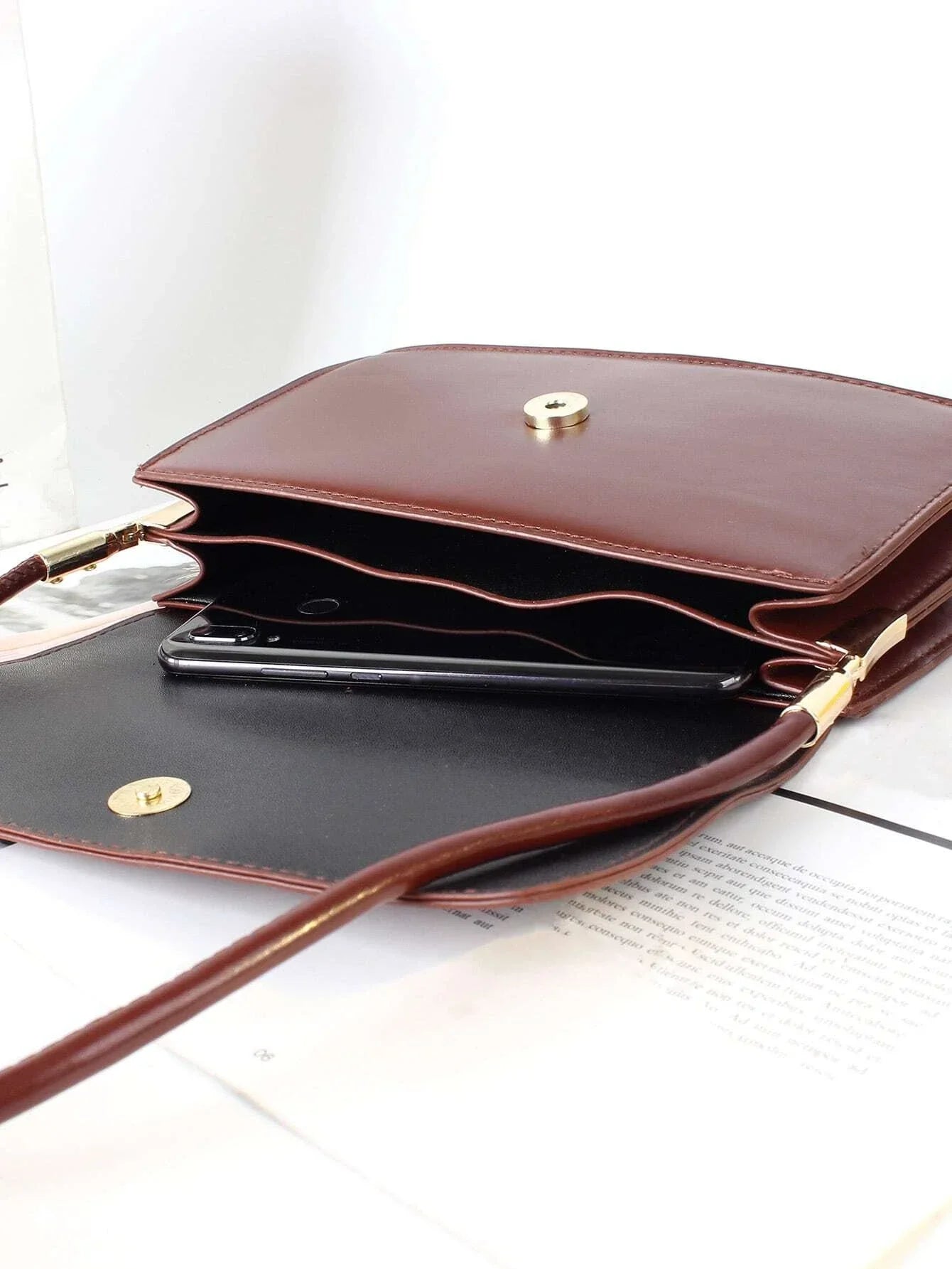 Shein - Crocodile Embossed Flap Bag
