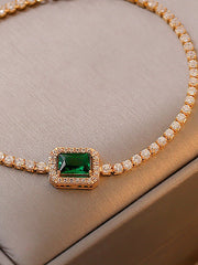 Shein - Rhinestone Square Decor Bracelet
