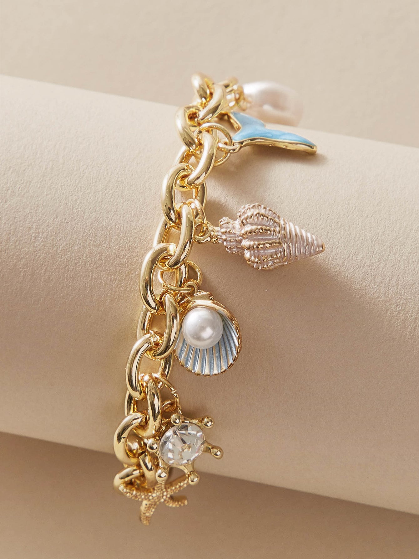 Shein - Starfish & Fish Tail Charm Bracelet