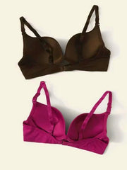 Shein - Two-Piece Solid Color Lingerie Bra Set