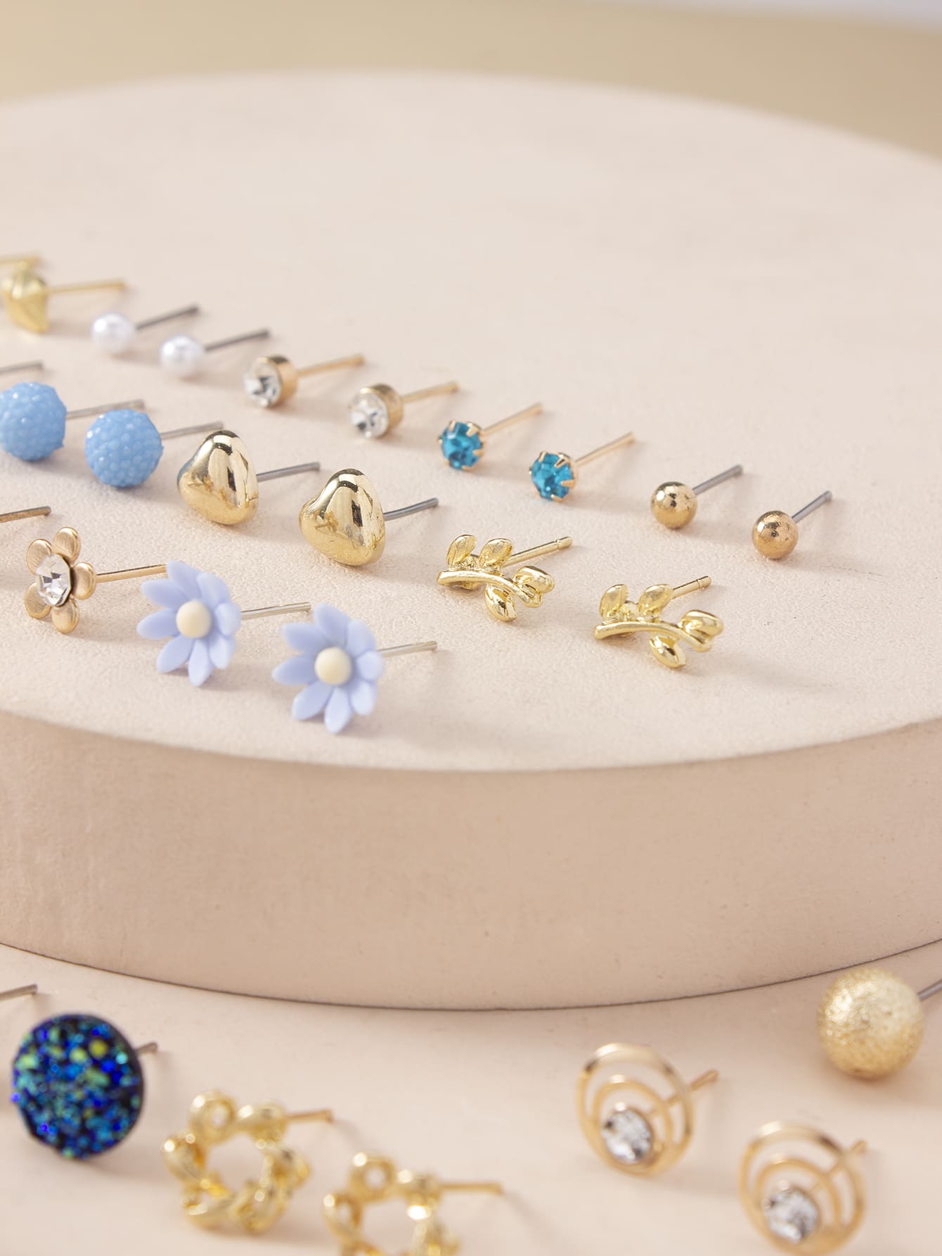 Shein - 30pairs Rhinestone & Flower Decor Earrings