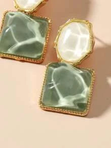 Shein - Square Drop Earrings