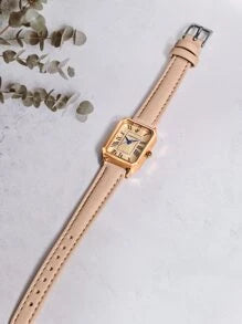 Shein - Minimalist Polygon Dial Quartz Watch
