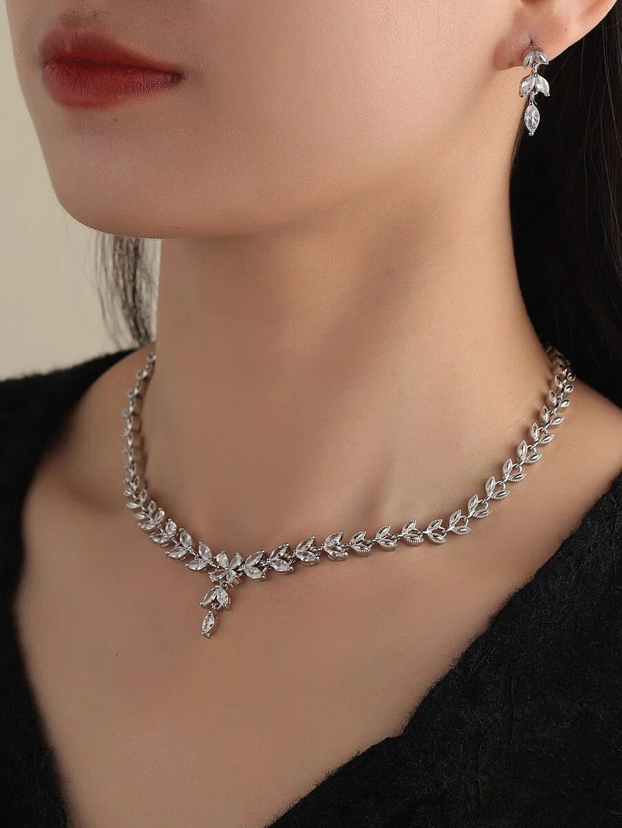 Shein Belle 3 Piece Rhinestone Decor Jewelry Set
