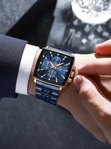 Shein - Men Date Detail Quartz Watch