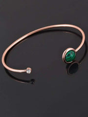 Shein - One Piece Square Round Quartz Watch And One Piece Open Bracelet
