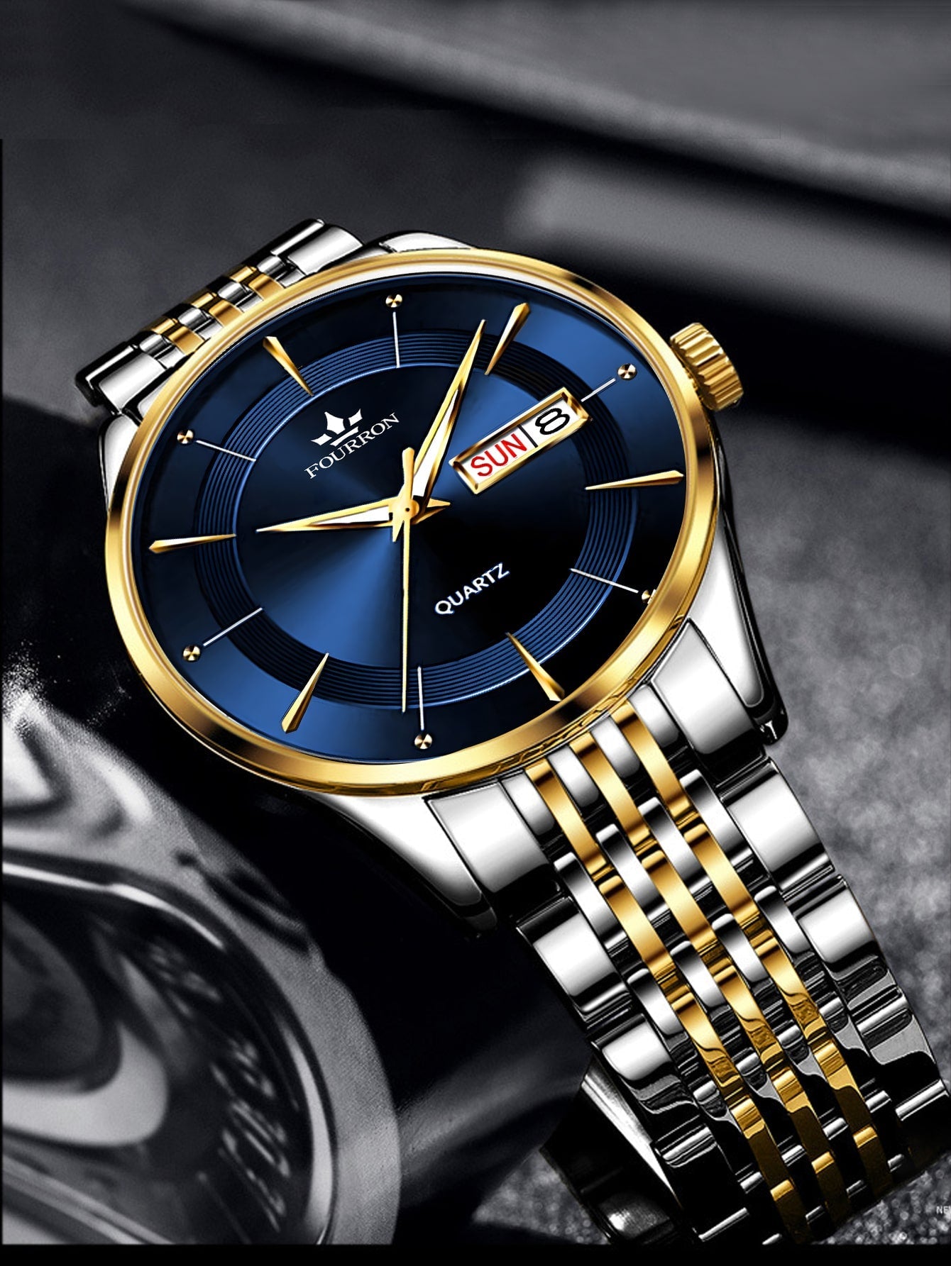 Shein - Men Round Pointer Date Quartz Watch