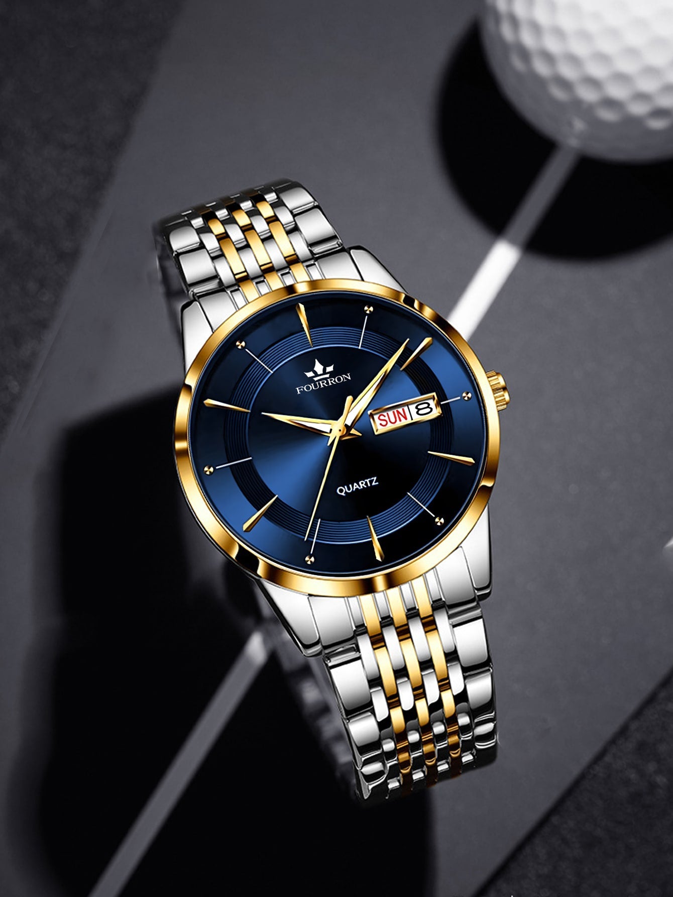 Shein - Men Round Pointer Date Quartz Watch