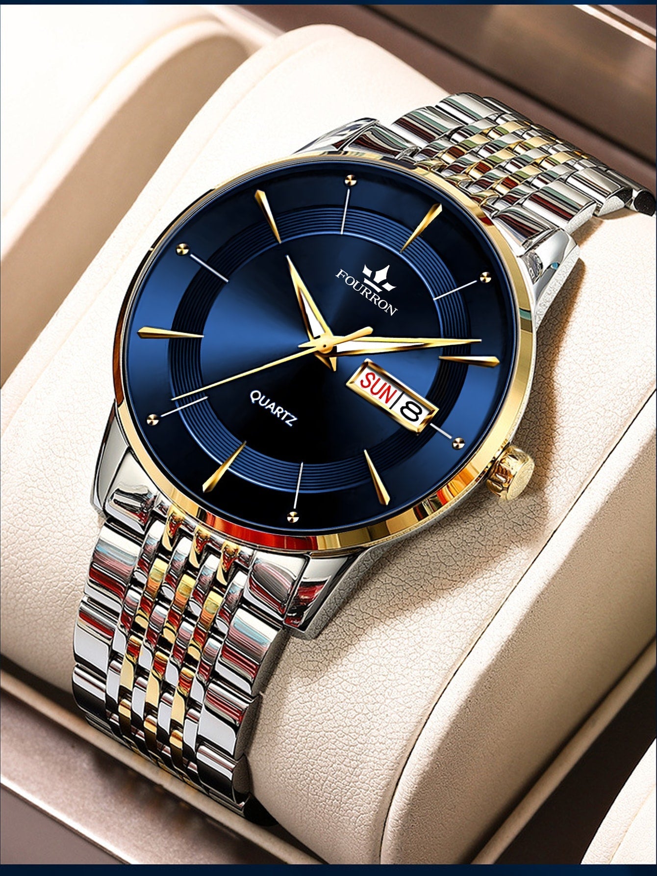 Shein - Men Round Pointer Date Quartz Watch