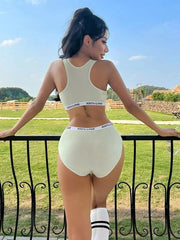 Shein - Back River Stripe Lingerie Set