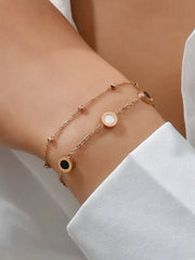 Shein - Round Beaded Bracelet