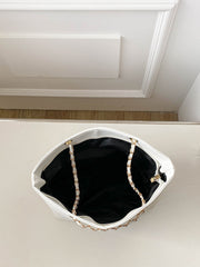 Shein - Geometric Embossed Grommet Eyelet Shoulder Tote Bag