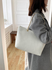 Shein - Geometric Embossed Grommet Eyelet Shoulder Tote Bag