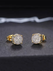 Shein - Men Cubic Zirconia Decor Stud Earrings