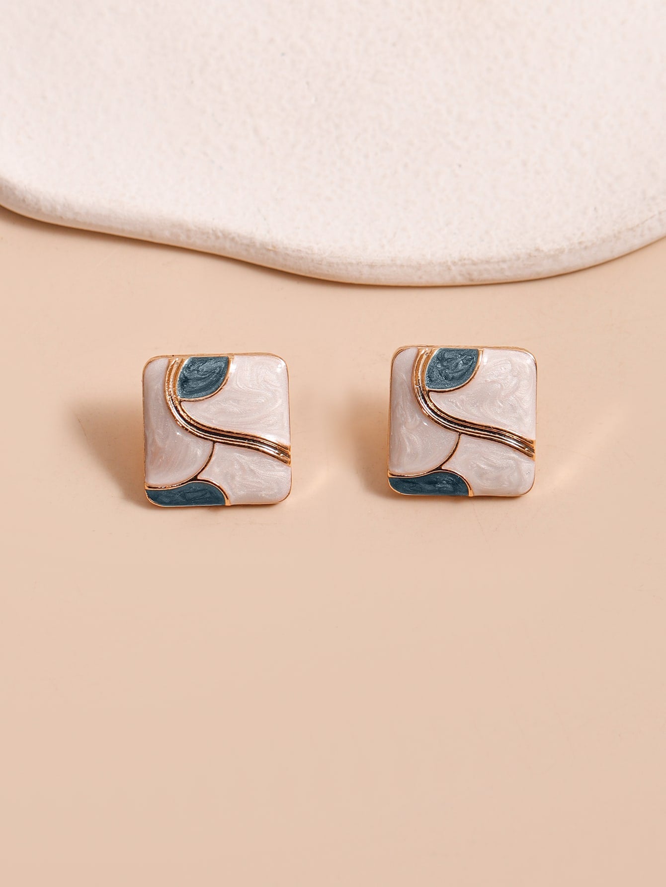 Shein - Geometric Stud Earrings