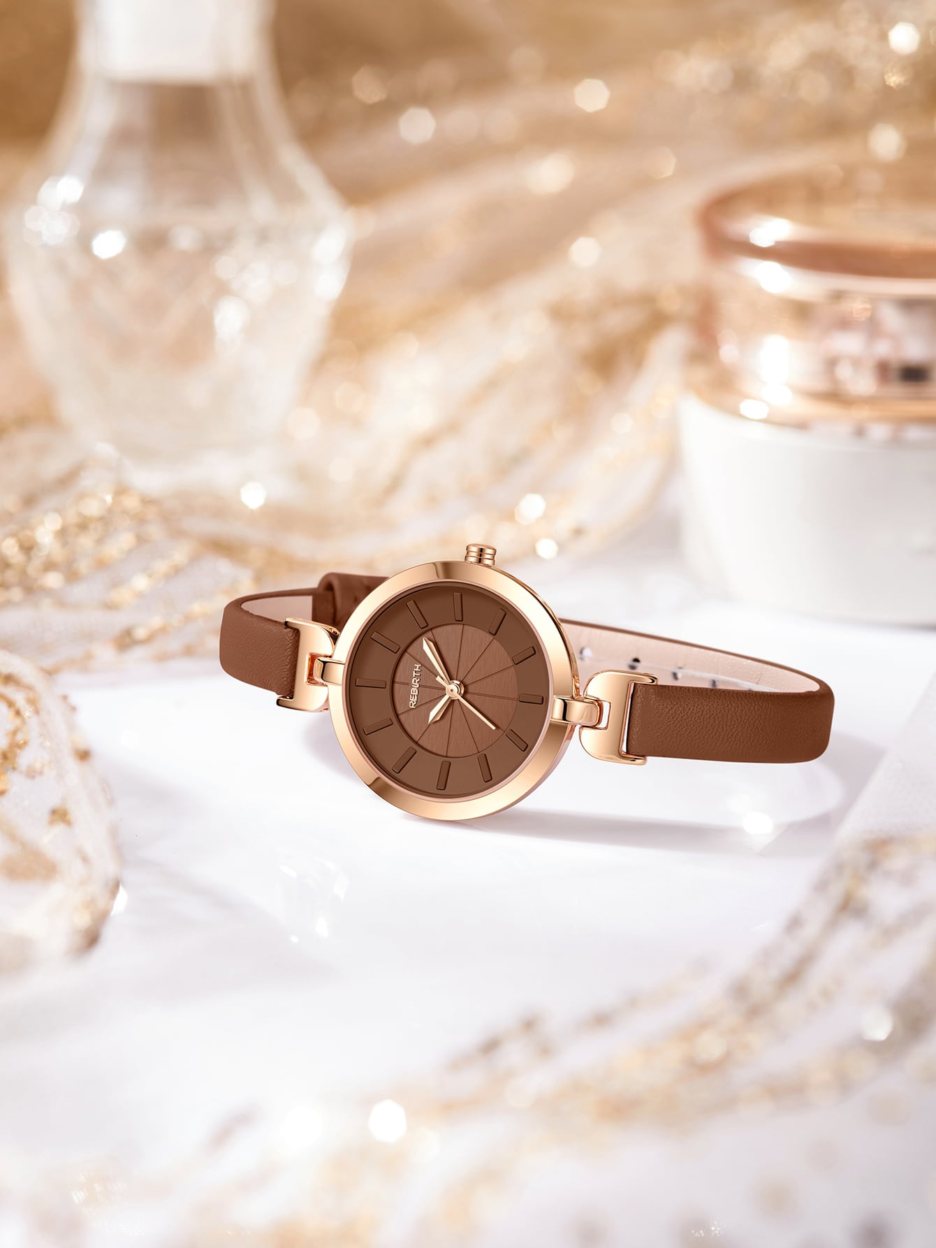 Shein - Round Pointer Quartz Watch