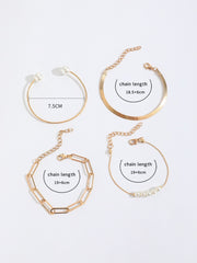 Shein - 4pcs/Set Faux Pearl Decor Bracelet