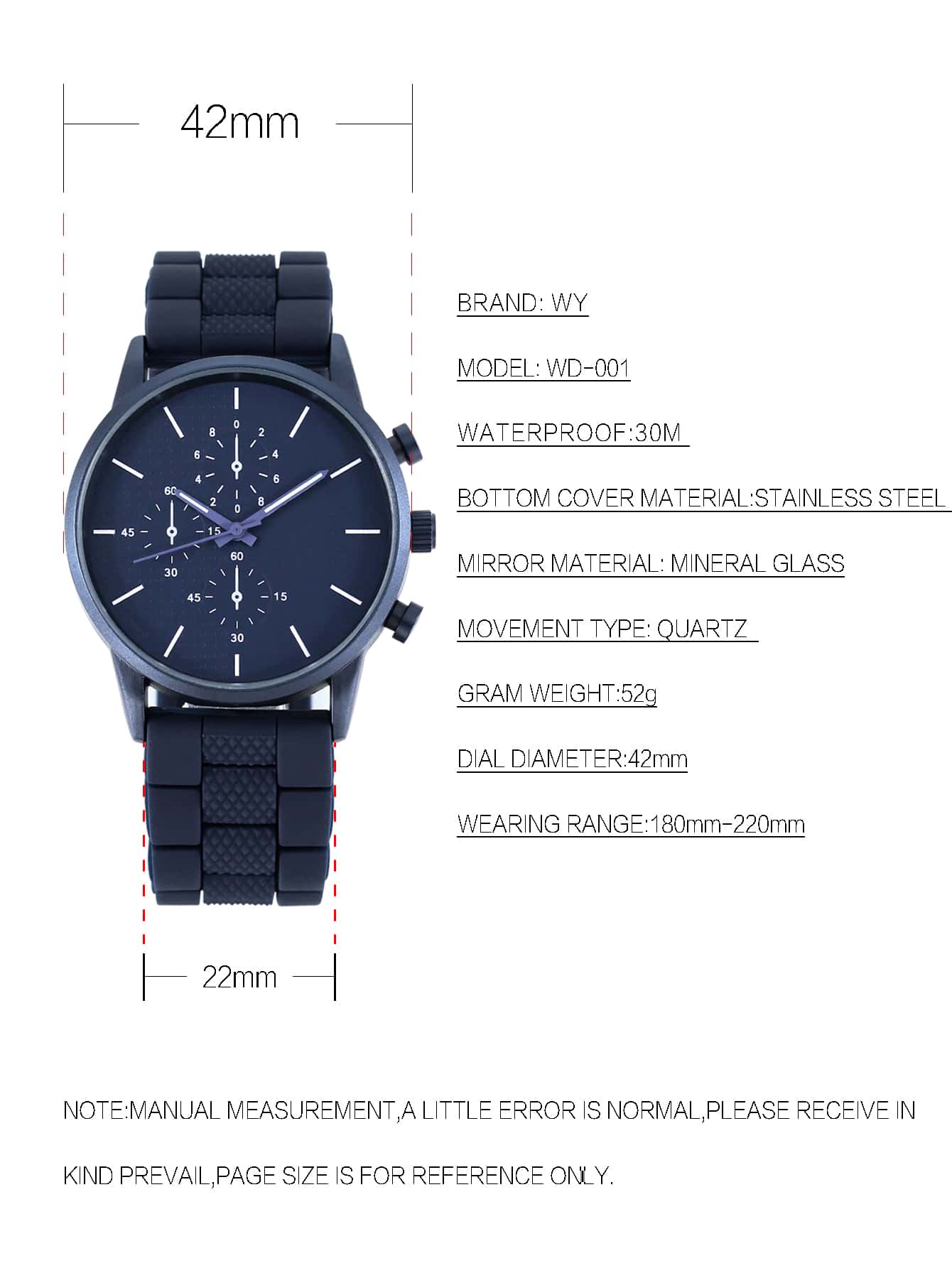 Shein - Men Round Pointer Quartz Watch