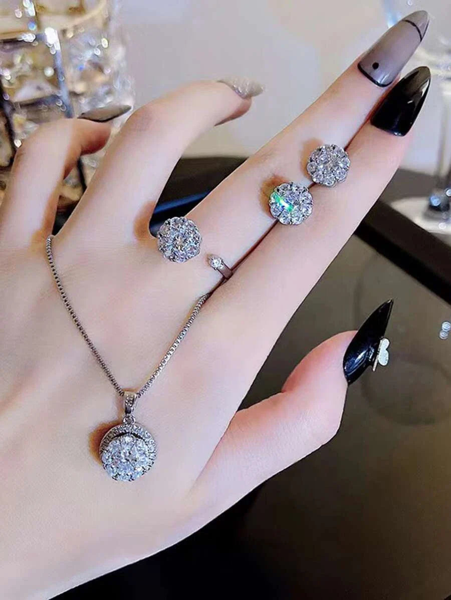 Shein Cubic zirconia jewelry set