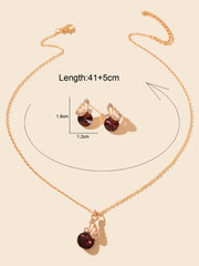 Shein - 3Pcs Rhinestone Butterfly Decor Jewelry Set