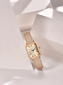 Shein - Minimalist Polygon Dial Quartz Watch