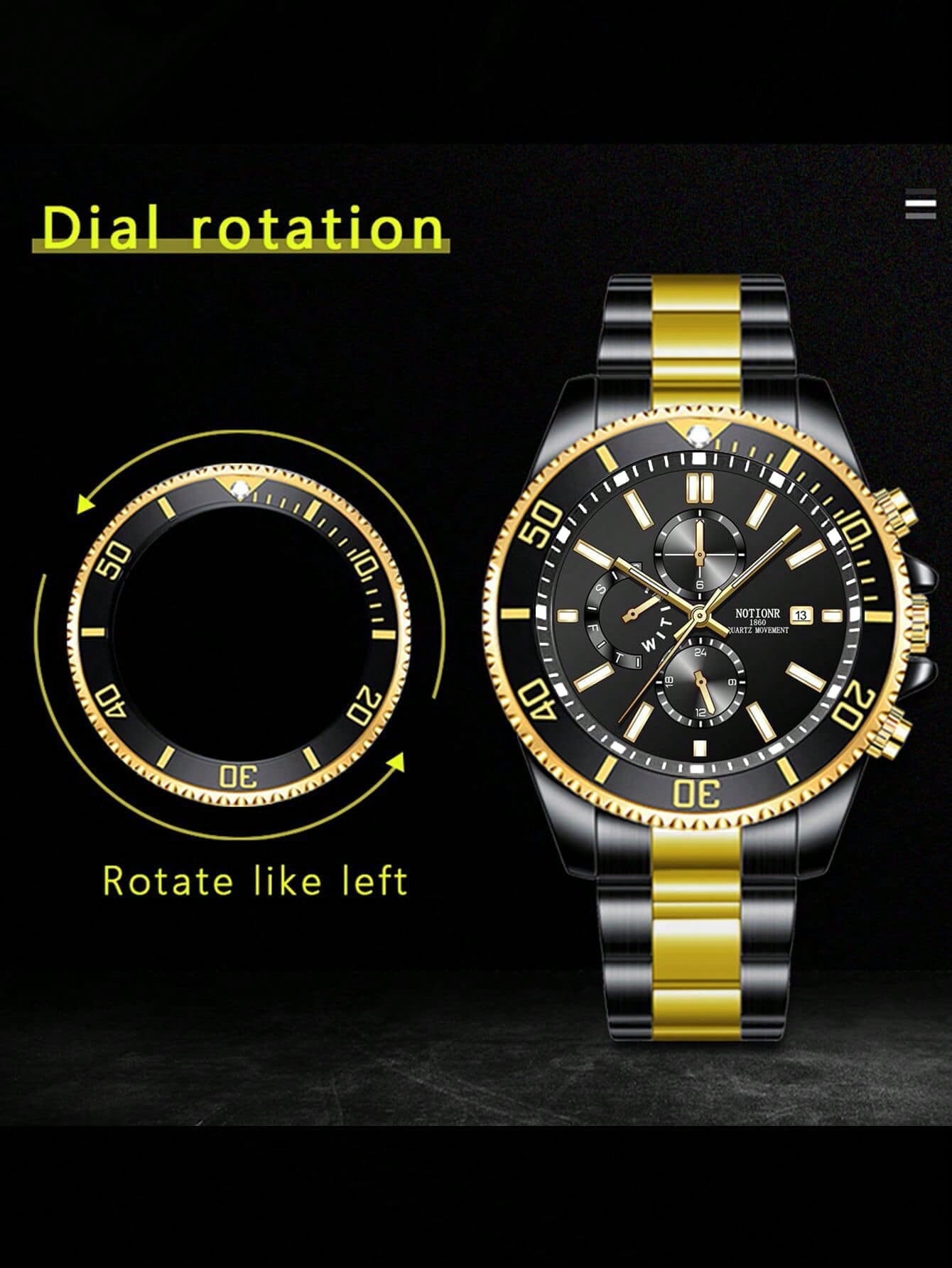 Shein - Men's Casual Sports Quartz Wristwatch With Date Display